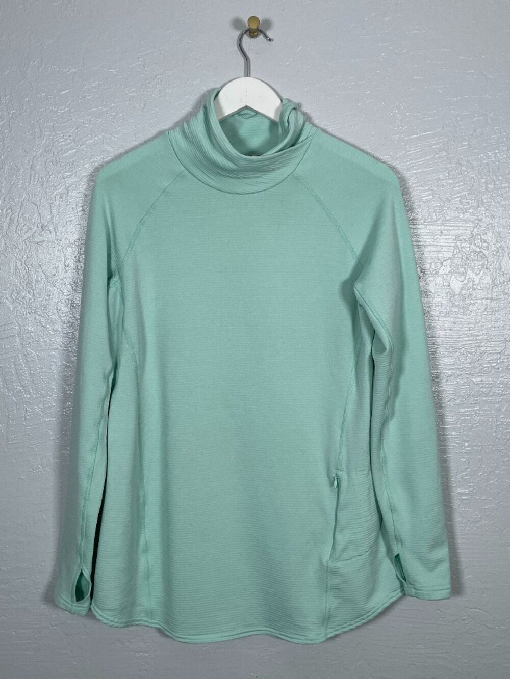 Duluth Trading Women M Light Blue Scenic View Lightweight Fleece Tunic Granola